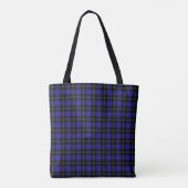 Tote Bag Royal Blue Black Plaid (Dos)