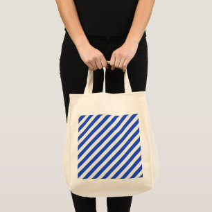 Tote Bag Royal Blue Combination Stripes by Shirley Taylor