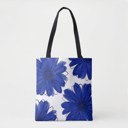 Tote Bag Royal Blue Daisies (Devant)