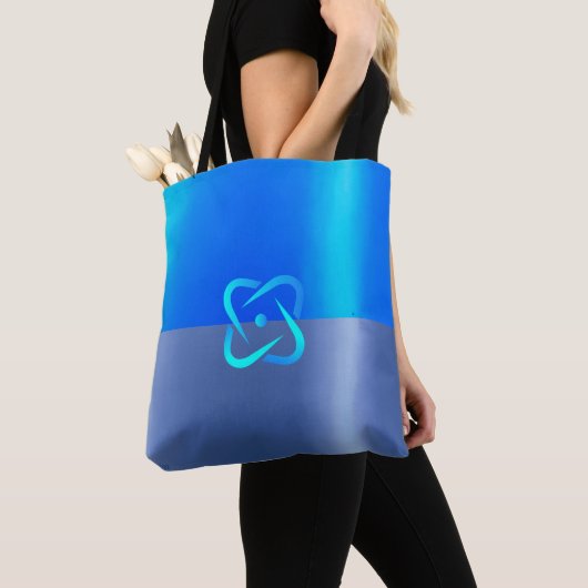 Tote Bag Royal Blue & Dark Blue Metallic Effet Chic (De près)