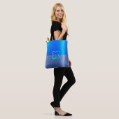 Tote Bag Royal Blue & Dark Blue Metallic Effet Chic (Sur le modèle)