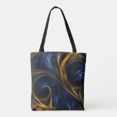 Tote Bag Royal Blue Gold Abstrait Swirl (Dos)