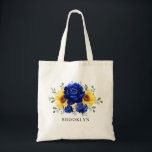 Tote Bag Royal Blue Rustic Tournesol Bridesmaid cadeau<br><div class="desc">Sac fourre-tout cadeau élégant et moderne mariage campagnard rustique bridesmaid avec tournesol jaune vif, pivoines bleues royales, souffle bébé, cadre floral gypsophila / couronne avec feuilles eucalyptus. S'il vous plaît trouver d'autres modèles et variantes de mon magasin "blissweddingpaperie". Et n'hésitez pas à me contacter pour plus de personnalisation ou de...</div>