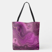 Tote Bag Royal Purple Et Gold Agate Abstrait (Dos)