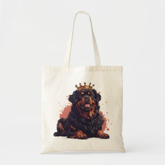 Tote Bag Royal Rottweiler Dog Queen Crown (Devant)