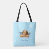 Tote Bag Royal Stylish Raphael Cherub on Light Blue (Dos)
