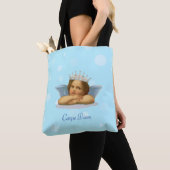 Tote Bag Royal Stylish Raphael Cherub on Light Blue (De près)