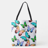 Tote Bag royaume de Rainbow Morpho Blue Butterflies (Devant)