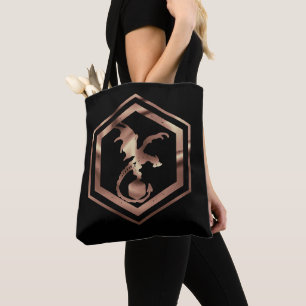Tote Bag RPG Crit AF   Rosegold Tabletop Roleplayer Dice