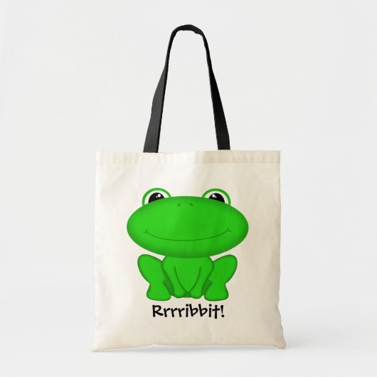 Tote Bag Rrrribbit ! Froggie vert (Devant)