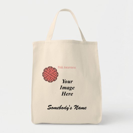 Tote Bag Ruban à fleurs roses par Kenneth Yoncich Modèle (Devant)