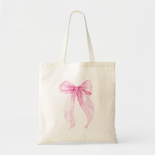 Tote Bag Ruban à noeud papillon rose (Devant)