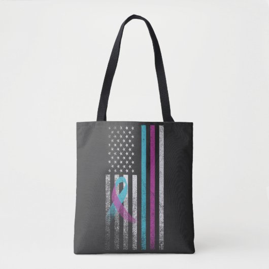 Tote Bag Ruban américain de sensibilisation à la prévention (Devant)