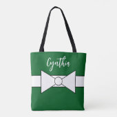 Tote Bag Ruban blanc vert : Noël (Dos)