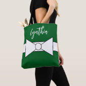 Tote Bag Ruban blanc vert : Noël (De près)