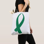 Tote Bag Ruban de conscience (vert) (De près)