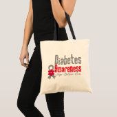 Tote Bag Ruban de la Fleur de sensibilisation au diabète (Devant (produit))