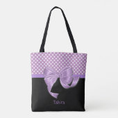 Tote Bag Ruban de lavande et Pois (Dos)
