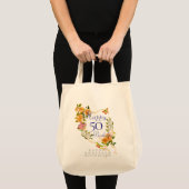 Tote Bag Ruban de rose dorée 50e anniversaire (Devant (produit))