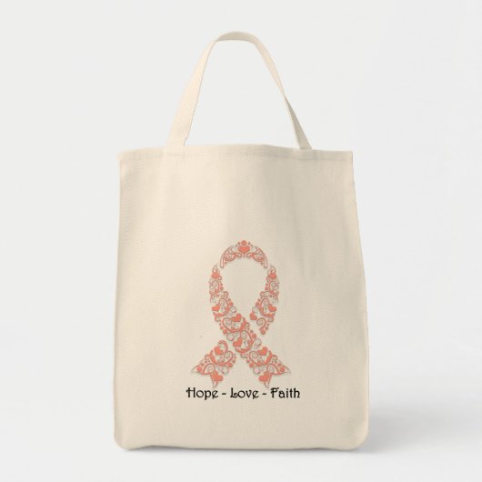 Tote Bag Ruban de sensibilisation à la pêche de l'espoir (Devant)