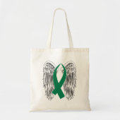 Tote Bag Ruban de sensibilisation à l'aile (vert) (Devant)