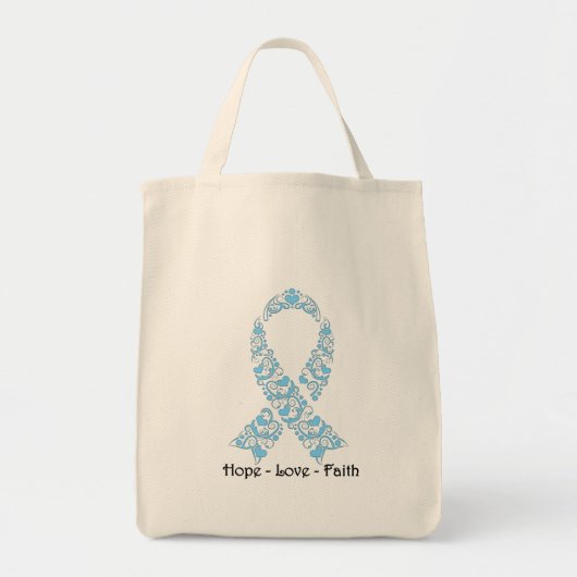 Tote Bag Ruban de sensibilisation au bleu clair Hope (Devant)