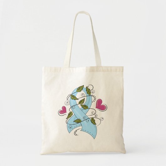 Tote Bag Ruban de sensibilisation bleu (Devant)