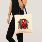 Tote Bag Ruban de sensibilisation rouge avec ailes (Devant (produit))