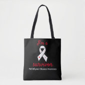 Tote Bag Ruban parathyroïde de conscience de survivant de (Devant)