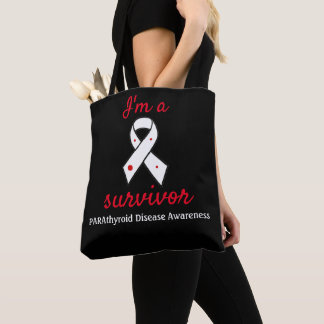 Tote Bag Ruban parathyroïde de conscience de survivant de