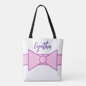 Tote Bag Ruban rose avec blanc : (Dos)