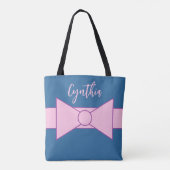Tote Bag Ruban rose avec rose : (Dos)