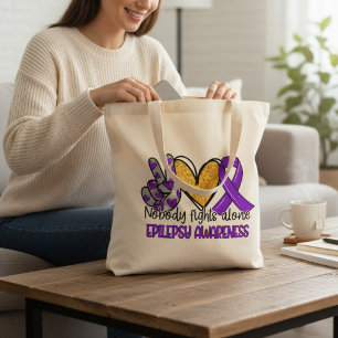 Tote Bag Ruban Violet pour la Sensibilisation à l'Épilepsie