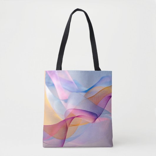 Tote Bag Rubans colorés abstraits ondoyants (Devant)