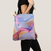Tote Bag Rubans colorés abstraits ondoyants (De près)