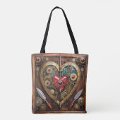 Tote Bag Rubies Et Couteaux Coeur Steampunk Series (Dos)