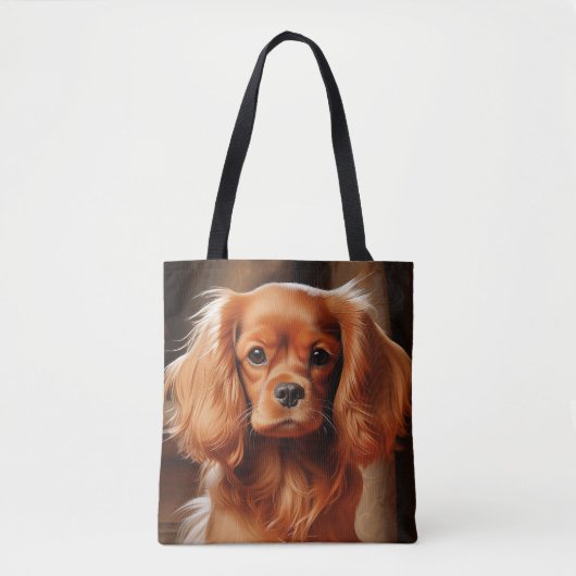 Tote Bag Ruby Cavalier King Charles Spaniel (Devant)