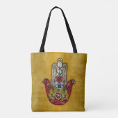 Tote Bag Ruby Pomegranate Heart Red Bird Hamsa (Dos)