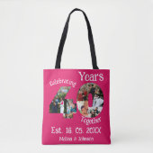 Tote Bag Ruby Red 40th Mariage Anniversary 11 Photo Collage (Devant)