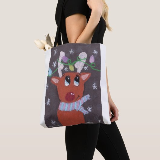 Tote Bag Rudolph's Sparkly Antlers - KidsArt for CHOC (De près)