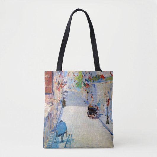 Tote Bag Rue avec drapeaux français, Manet (Devant)