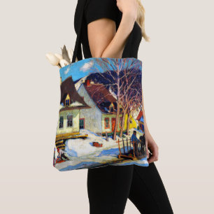 Tote Bag Rue du village de Québec - Oeuvre de Clarence Gagn