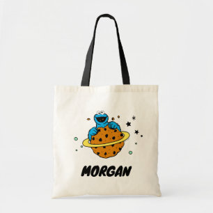 Tote Bag Rue Sésame Cookie Monster Ajouter Votre Nom