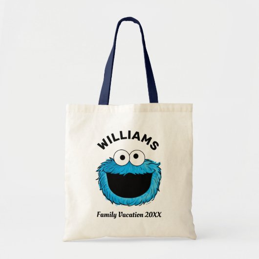 Tote Bag Rue Sésame | Cookie Monster Famille Vacances (Devant)