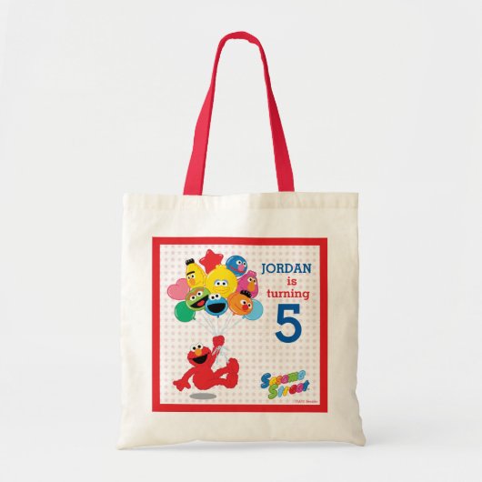Tote Bag Rue Sésame | Elmo et Pals - Ballons d'anniversaire (Devant)