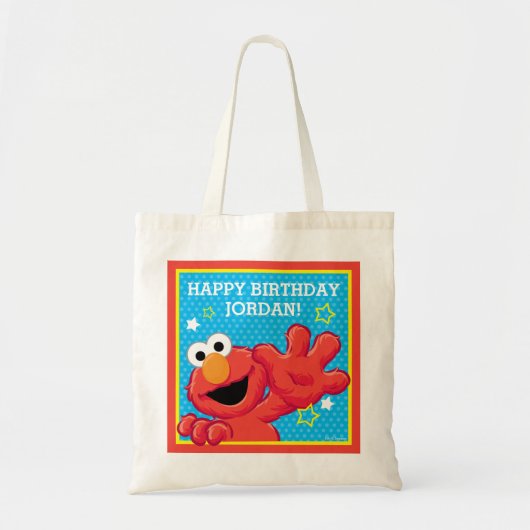 Tote Bag Rue Sésame | Elmo - Polka Dot & Stars Anniversaire (Devant)