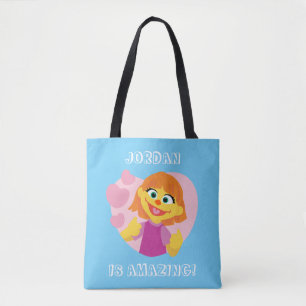 Tote Bag Rue Sésame   Julia Coeur rose