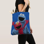 Tote Bag Rue Sésame | Monstre Elmo & Cookie (De près)