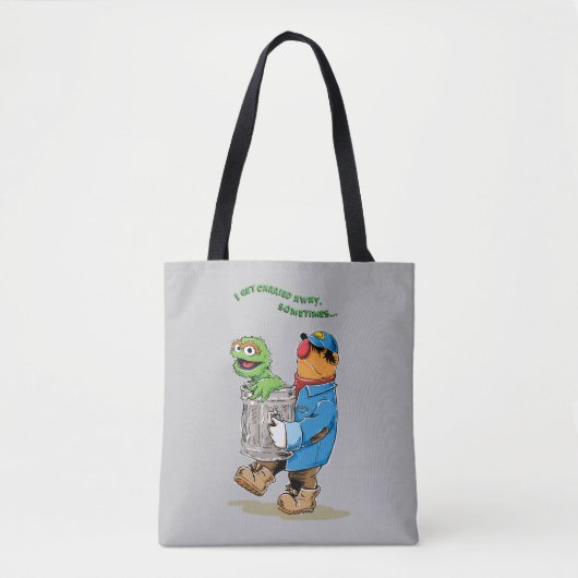 Tote Bag Rue Sésame | Oscar & Bruno l'éboueur (Devant)
