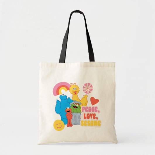 Tote Bag Rue Sésame | Paix, Amour, Sésame (Devant)